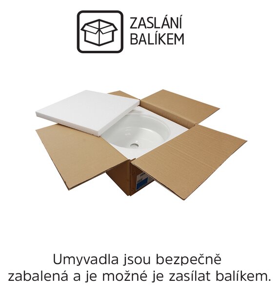 Mereo Mereo, Umývadlo na dosku aj zavesenie s prepadom, 420x425x130 mm, keramické - pre zaslanie na palete, MER-UC424212