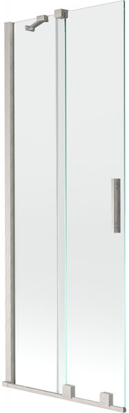Mexen Velar, 2-krídlová posuvná vaňová zástena 70 x 150 cm, 8mm číre sklo, brúsená oceľ, 896-070-000-01-97