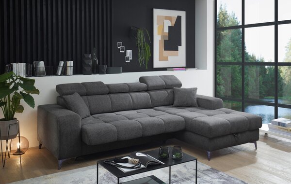 ROHOVÁ SEDAČKA, textil, antracitová MID.YOU - Sedačky, Online Only