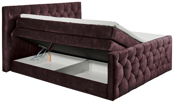 BOXSPRINGOVÁ POSTEĽ, 180/200 cm, baklažánová MID.YOU - Online Only spálne, Online Only