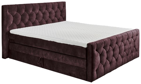 BOXSPRINGOVÁ POSTEĽ, 180/200 cm, baklažánová MID.YOU - Online Only spálne, Online Only