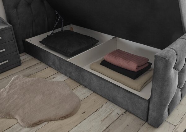 BOXSPRINGOVÁ POSTEĽ, 180/200 cm, antracitová MID.YOU - Online Only spálne, Online Only