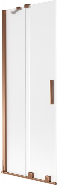 Mexen Velar, 2-krídlová posuvná vaňová zástena 70 x 150 cm, 8mm sklo námraza, ružové zlato, 896-070-000-31-60