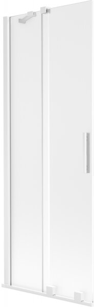 Mexen Velar, 2-krídlová posuvná vaňová zástena 70 x 150 cm, 8mm sklo námraza, biela matná, 896-070-000-31-20