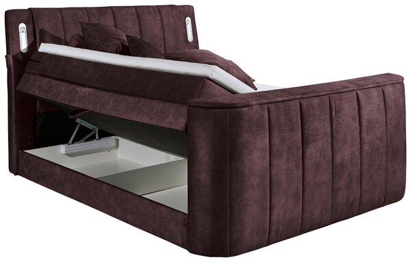 BOXSPRINGOVÁ POSTEĽ, 180/200 cm, baklažánová MID.YOU - Online Only spálne, Online Only