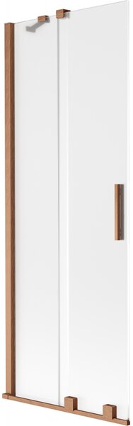 Mexen Velar, 2-krídlová posuvná vaňová zástena 70 x 150 cm, 8mm sklo námraza, medená matná, 896-070-000-31-65