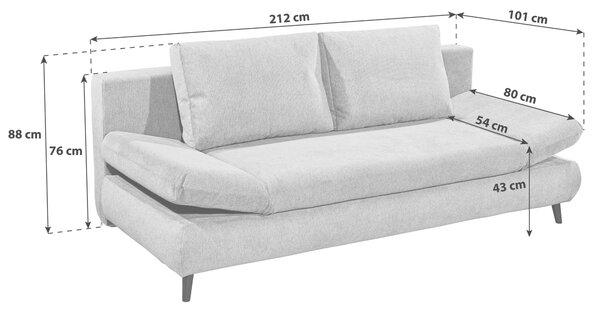 ROZKLADACIA POHOVKA, textil, antracitová MID.YOU - Sedačky, Online Only