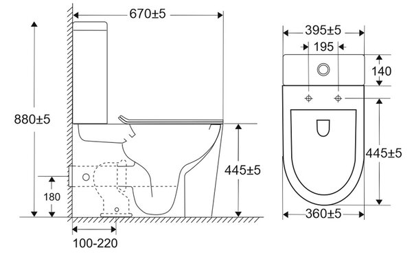Mereo Mereo, WC kombi, vyvýšené, vario odpad, kapotované, Smart Flush RIMLESS, keramické, vr. sedátka, MER-VSD92T1