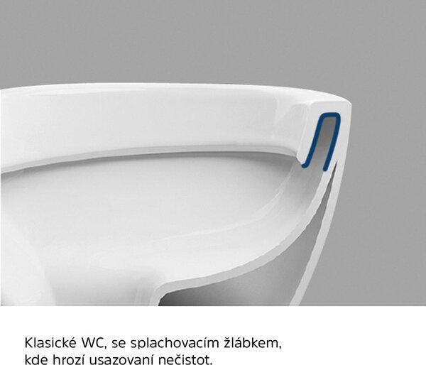 Mereo Mereo, WC závesné kapotované, RIMLESS, 490x370x360, keramické, vr. sedátka CSS113S, MER-VSD82S