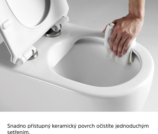 Mereo Mereo, WC závesné kapotované, RIMLESS, 490x370x360, keramické, vr. sedátka CSS113S, MER-VSD82S
