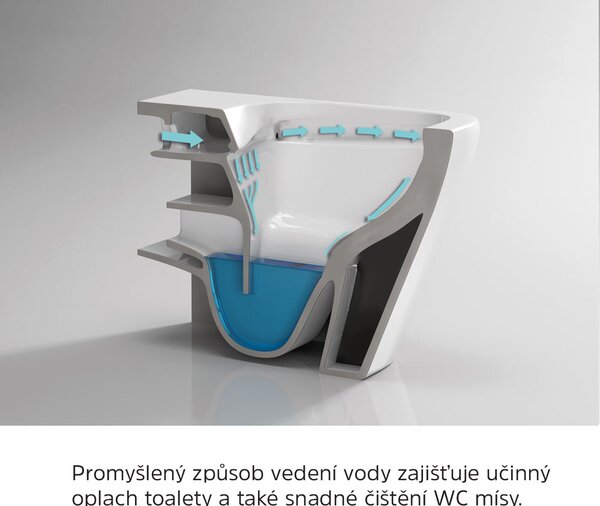 Mereo Mereo, WC závesné kapotované, RIMLESS, 490x370x360, keramické, vr. sedátka CSS113S, MER-VSD82S