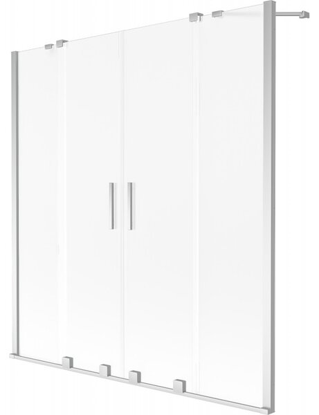 Mexen Velar Duo, 2-krídlová posuvná vaňová zástena 150 x 150 cm, 8mm sklo námraza, chrómová, 896-150-000-32-01