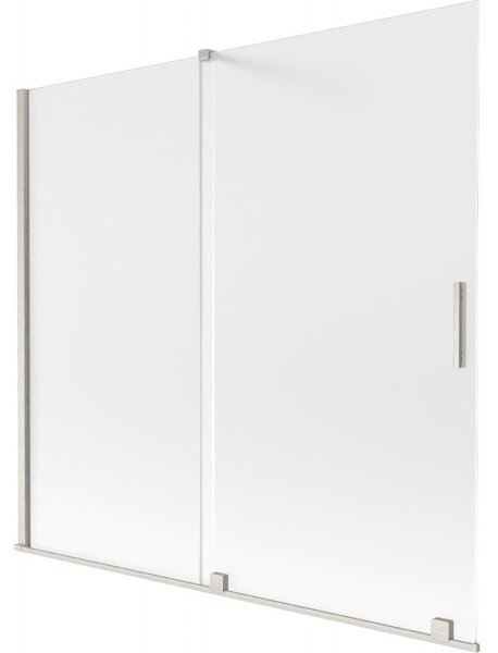 Mexen Velar, 2-krídlová posuvná vaňová zástena 170 x 150 cm, 8mm sklo námraza, brúsená oceľ, 896-170-000-31-97