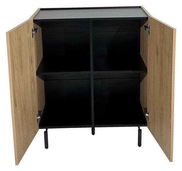 VYSOKÁ KOMODA, čierna, farba duba, 80/95/40 cm Xora - Online Only drobný nábytok, Online Only