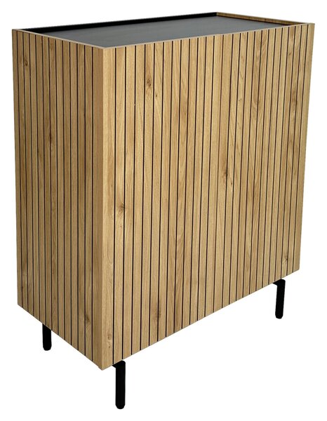 VYSOKÁ KOMODA, čierna, farba duba, 80/95/40 cm Xora - Online Only drobný nábytok, Online Only