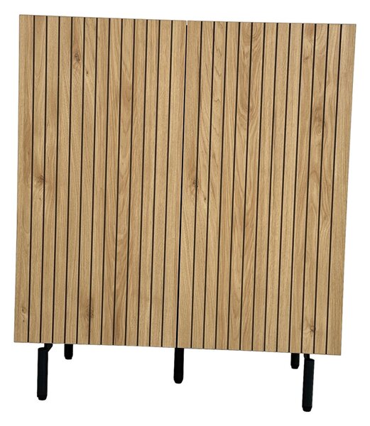 VYSOKÁ KOMODA, čierna, farba duba, 80/95/40 cm Xora - Online Only drobný nábytok, Online Only