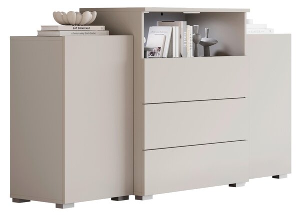 ŠIROKÁ KOMODA, béžová, kašmírová, 150/80,7/39 cm P & B - Online Only drobný nábytok, Online Only