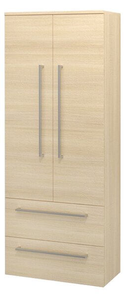 Mereo Mereo, Bino, kúpeľňová skrinka vysoká, dvojitá, 163 cm, biela, biela/dub, MER-CN639