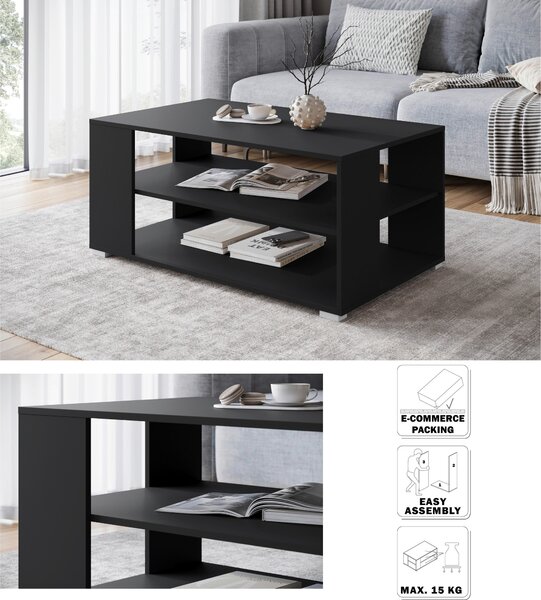 KONFERENČNÝ STOLÍK, čierna, kompozitné drevo, 100/60/45 cm P & B - Stolíky do obývačky, Online Only