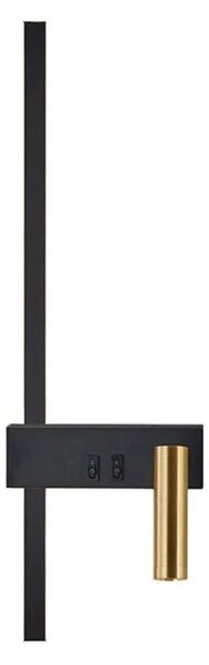 Toolight Toolight, LED nástenné svietidlo 8W, 4000K, APP1439-W RIGHT, čierna-zlatá lesklá, OSW-04777