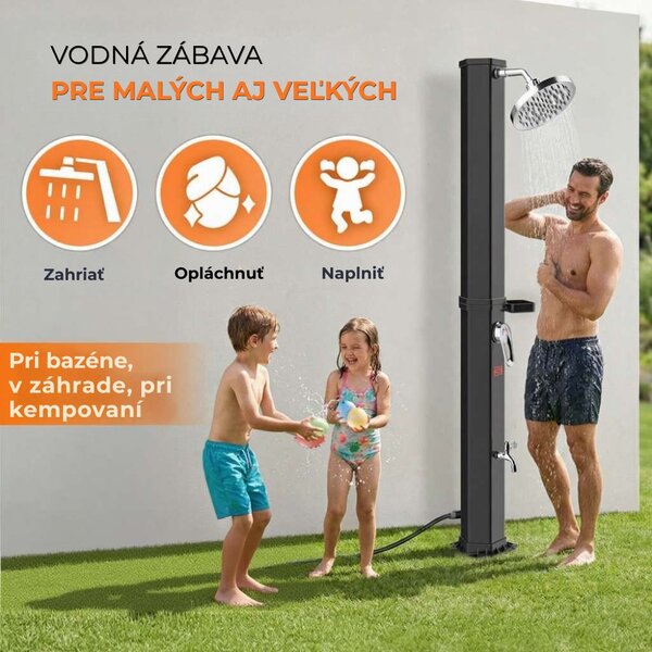 Solárna sprcha s krytom HAVANA, 60 l, čierna Casaria
