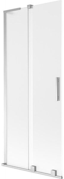 Mexen Velar L, 2-krídlová posuvná vaňová zástena 80 x 150 cm, 8mm sklo námraza, chrómová, 896-080-003-31-01