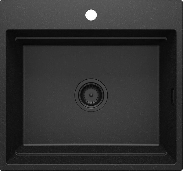 Deante Magnetic, 1-komorový granitový drez 560x520x220mm, grafitová metalíza, DEA-ZRM_G10A