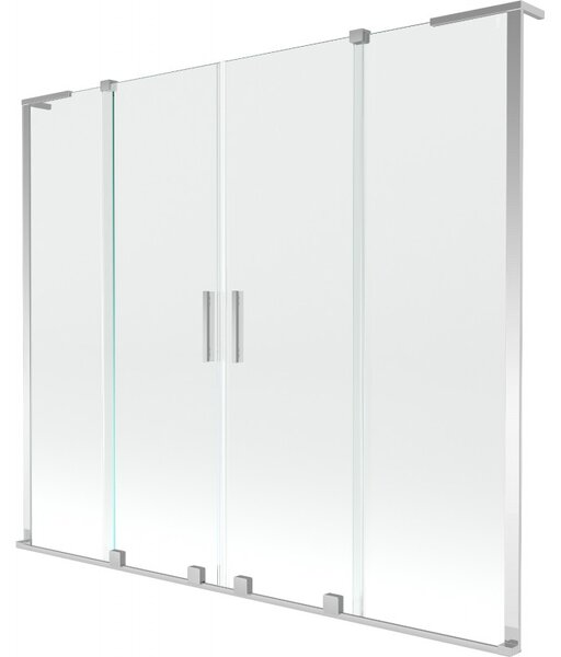 Mexen Velar L Duo, 2-krídlová posuvná vaňová zástena 170 x 150 cm, 8mm číre sklo, chrómová, 896-170-003-02-01