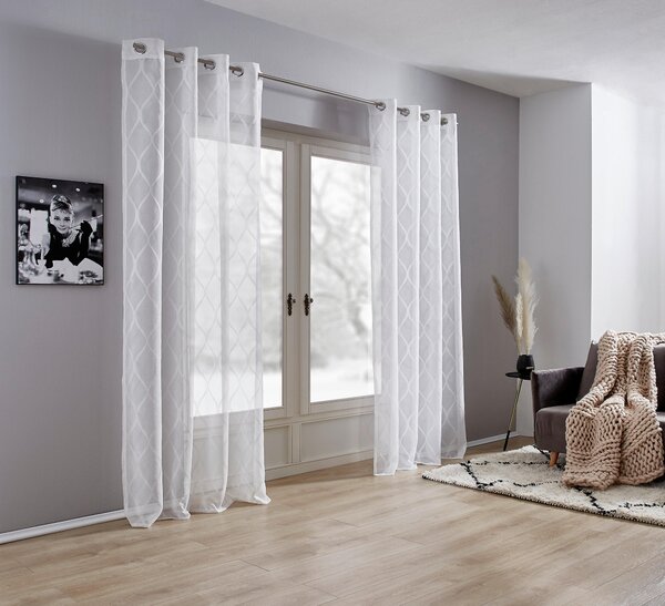 ZÁVES S OČKAMI, polopriehľadné, 140/245 cm Esposa - Záclony & závesy