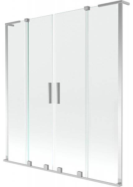 Mexen Velar L Duo, 2-krídlová posuvná vaňová zástena 140 x 150 cm, 8mm číre sklo, chrómová, 896-140-003-02-01