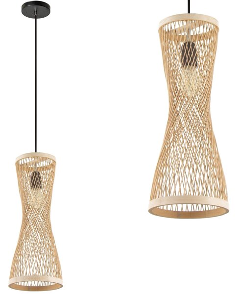 Toolight Natural, závesné stropné svietidlo 1xE27 APP1637-1CP, prírodná hnedá, OSW-05107