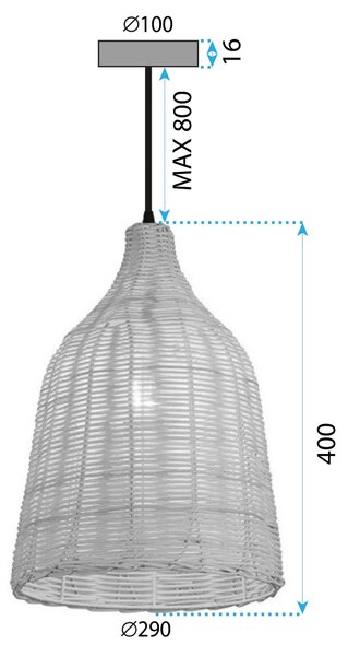Toolight Natural, stropné závesné svietidlo 1xE27 APP1646-1CP, prírodná hnedá, OSW-05114
