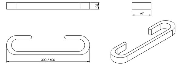 Gedy Gedy, HIMALAYA držiak uterákov 400x69mm, bambus, HY2140