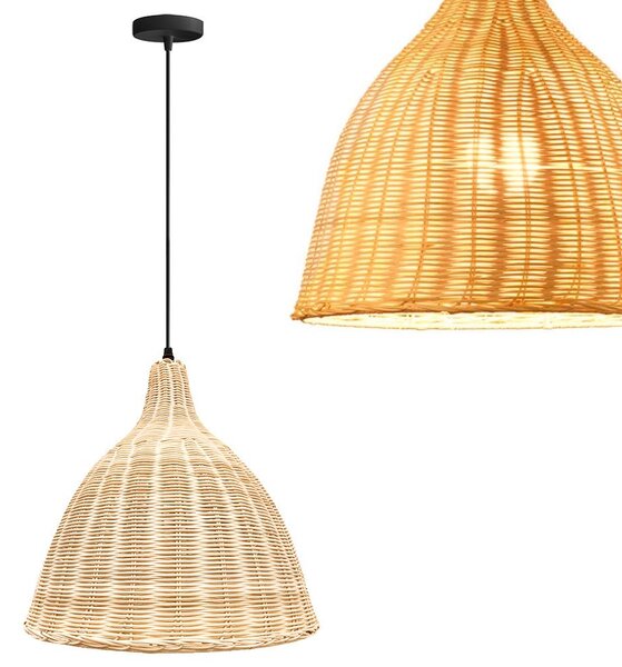 Toolight Natural, stropné závesné svietidlo 1xE27 APP1647-1CP, prírodná hnedá, OSW-05115
