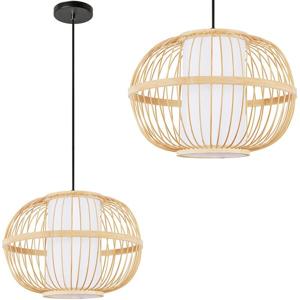 Toolight Natural, závesné stropné svietidlo 1xE27 APP1631-1CP, prírodná hnedá, OSW-05104