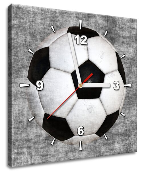 Obraz s hodinami Futbalová lopta Rozmery: 30 x 30 cm