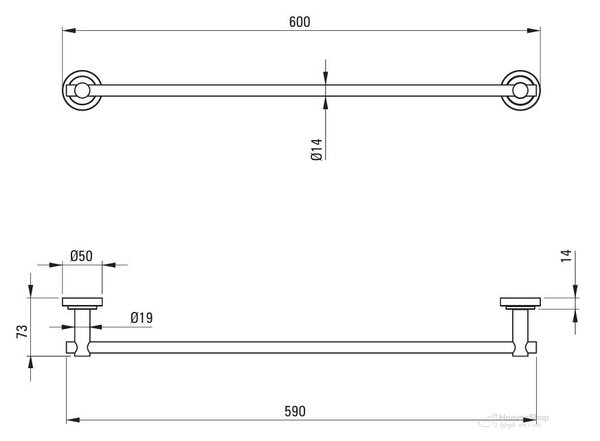 Deante Temisto, 1-radový vešiak na uterák 60cm, mosadzná, DEA-ADT_M621