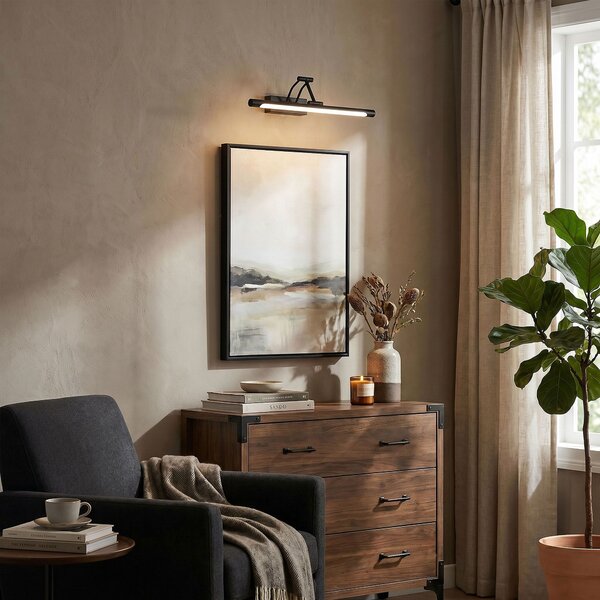 Toolight Toolight, LED nástenné svietidlo, 42cm, 8W, 4000K, 1000lm, SWE025-1W, čierna matná, OSW-20124
