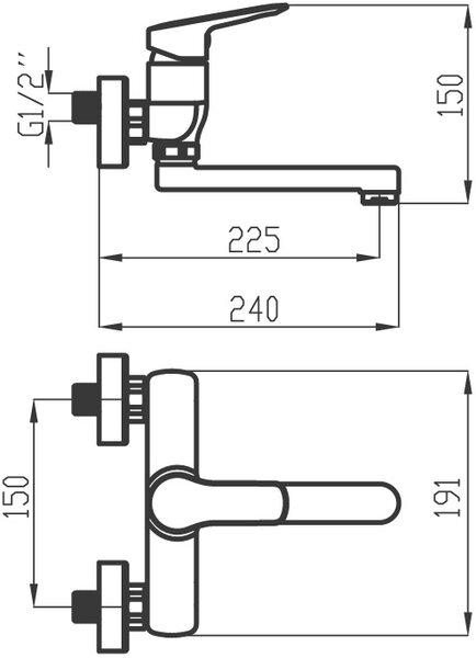 Novaservis Metalia 54, drezová umývadlová batéria 150 mm, chrómová, 54076,0