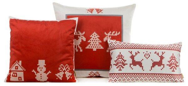 Metráž VIANOČNÁ OBLIEČKA NA VANKÚŠ NOEL 01 45X45 B+ČER