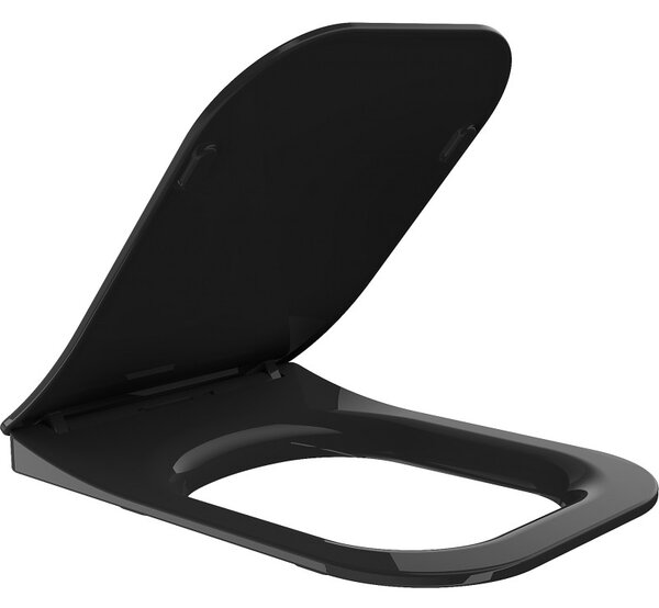Mexen Teo, slim WC doska s pomalým dopadom, duroplast, čierna lesklá, 39851085