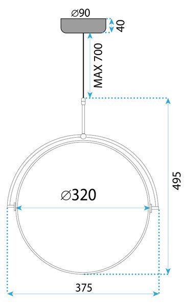 Toolight Toolight, LED stropné svietidlo 35cm APP1426-C, čierna, OSW-01880