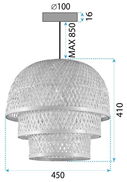 Toolight Boho, závesné svietidlo 1xE27 APP1577-5C, prírodná hnedá, OSW-03614