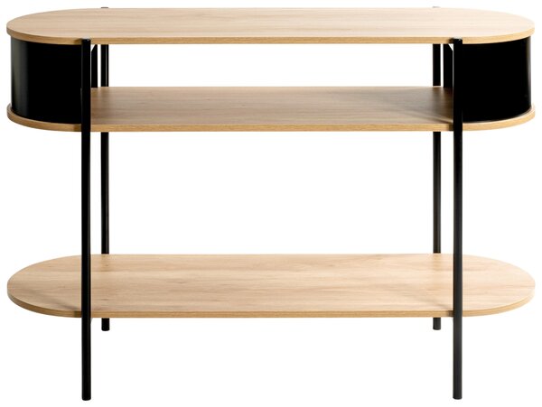 KONZOLOVÝ STOLÍK, čierna, farba duba, kov, kompozitné drevo, 110/39/76 cm - Online Only obývacie izby, Online Only