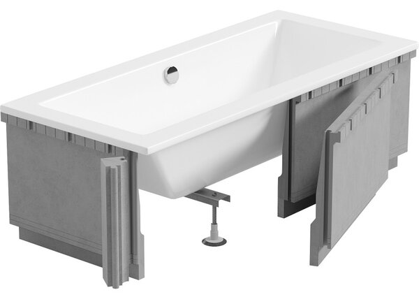Mexen X-ST, polystyrénový plášť na obdĺžnikovú vaňu 120-150 x 70-90 cm, LED drážka, biela, 55020-01