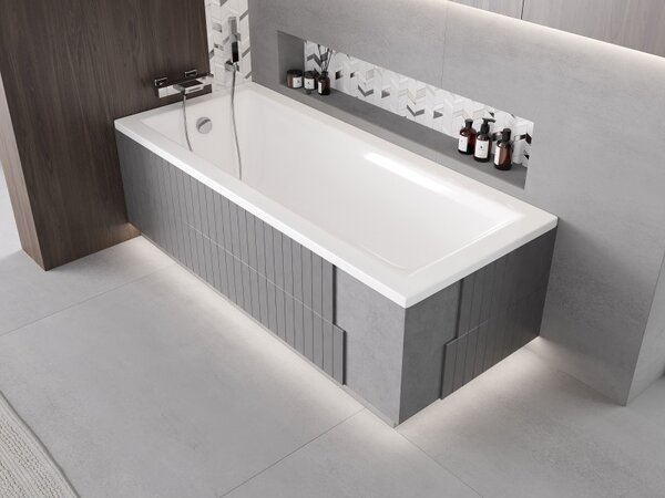 Mexen X-ST, polystyrénový plášť na obdĺžnikovú vaňu 120-150 x 70-90 cm, LED drážka, biela, 55020-01