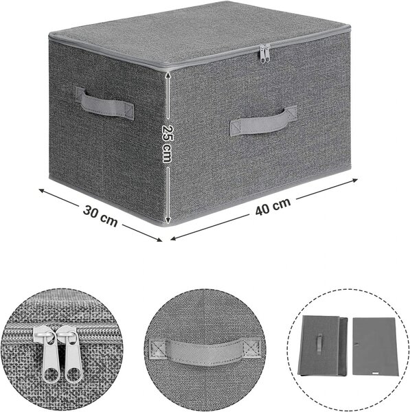 Dekorstudio Sada skladacích organizérov do kúpeľne RYZB03G 3x 40x30x25 cm – sivá