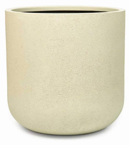 Okrúhly kvetináč CHICO, sklolaminát, priemer 40 x výška 40 cm, krémový