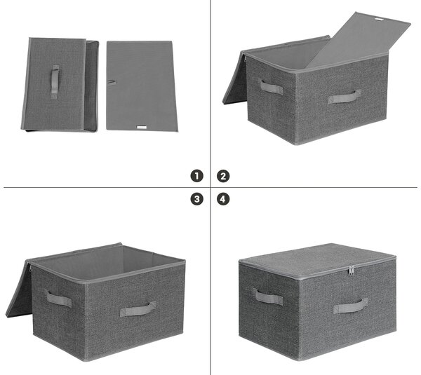Dekorstudio Sada skladacích organizérov do kúpeľne RYZB03G 3x 40x30x25 cm – sivá