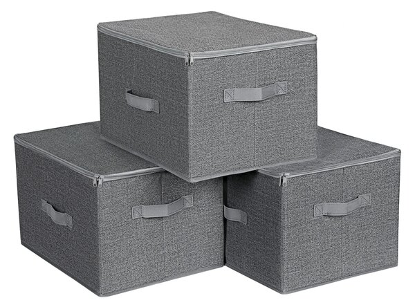 Dekorstudio Sada skladacích organizérov do kúpeľne RYZB03G 3x 40x30x25 cm – sivá